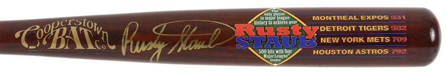 1995 Rusty Staub Signed 500 Hits w/ 4 Different Teams Commemorative Cooperstown Collection Bat (JSA) 81/500