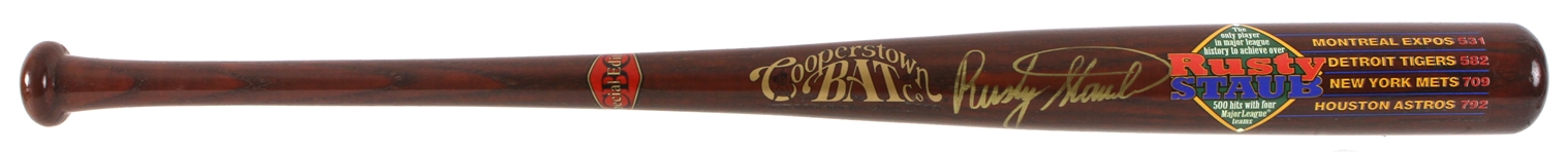 1995 Rusty Staub Signed 500 Hits w/ 4 Different Teams Commemorative Cooperstown Collection Bat (JSA) 81/500