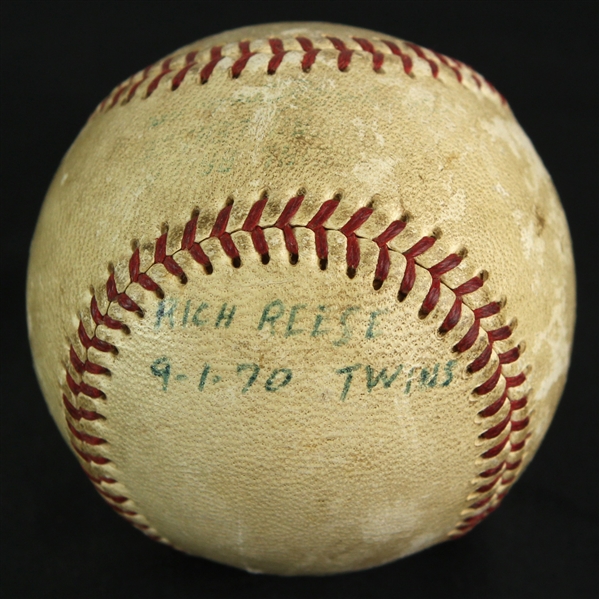 1970 (September 1) Milwaukee Brewers Minnesota Twins County Stadium OAL Cronin Game Used Basebll (MEARS LOA)