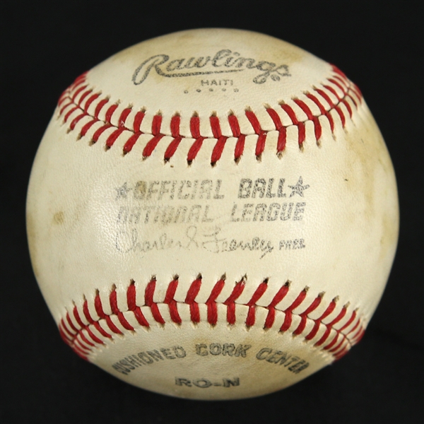 1980 Official National League Charles Feeney Game Used Baseball (MEARS LOA)