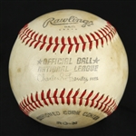 1980 Official National League Charles Feeney Game Used Baseball (MEARS LOA)