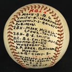 1957 (July 7) Vinegar Bend Mizell St. Louis Cardinals ONL Giles Game Used Victory Baseball (MEARS LOA)