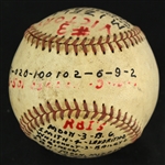 1957 (July 7) Vinegar Bend Mizell St. Louis Cardinals ONL Giles Game Used Victory Baseball (MEARS LOA)