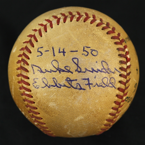1950 (May 14) Duke Snider Brooklyn Dodgers Signed ONL Frick Ebbet Field Game Used Baseball (MEARS LOA/JSA)
