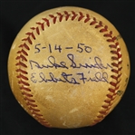 1950 (May 14) Duke Snider Brooklyn Dodgers Signed ONL Frick Ebbet Field Game Used Baseball (MEARS LOA/JSA)
