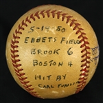 1950 (May 14) Duke Snider Brooklyn Dodgers Signed ONL Frick Ebbet Field Game Used Baseball (MEARS LOA/JSA)