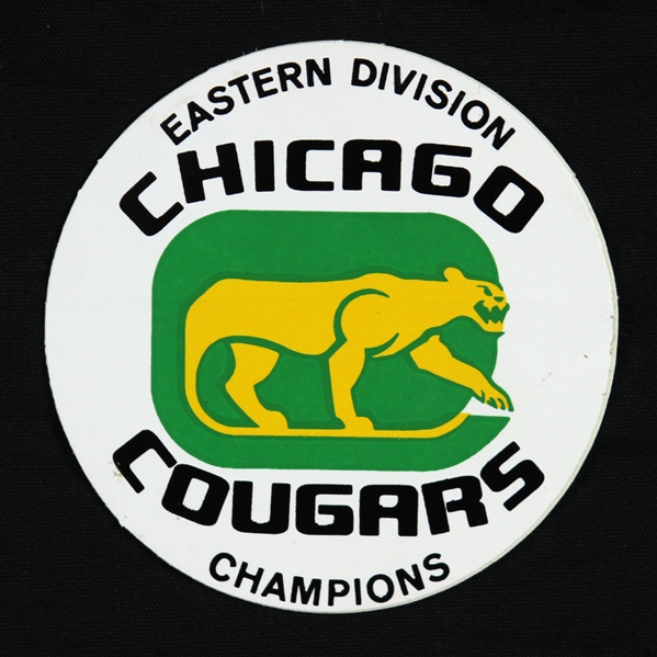 1974 Chicago Cougars World Hockey Association Eastern Division Champions Decal