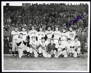 1953 Eddie Lopat Tour of Japan Eddie Mathews Milwaukee Braves Signed 8" x 10" Photo (JSA)