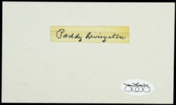 1910s Paddy Livingston Last Surviving Inaugural American Leaguer Signed Cut *JSA*