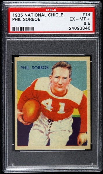 1935 Phil Sorboe Chicago Cardinals National Chicle Trading Card (PSA EX-MT+ 6.5)