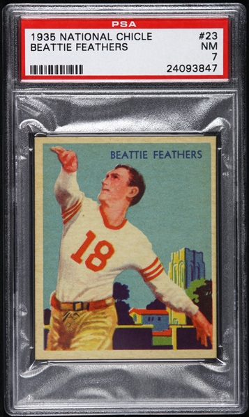 1935 Beattie Feathers Chicago Bears National Chicle Trading Card (PSA NM 7)