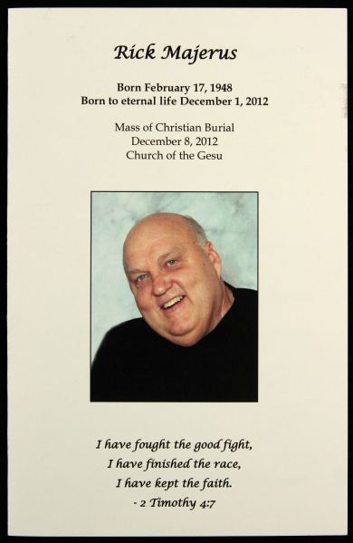 2012 Rick Majerus College Basketball Coach Funeral Program
