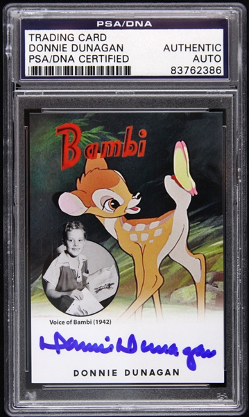 2015 Donnie Dunagan Voice of Bambi Signed Trading Card (PSA/DNA Slabbed)