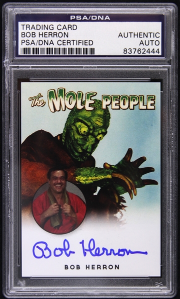 2014 Bob Herron Stuntman The Mole People Signed Trading Card (PSA/DNA Slabbed)
