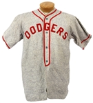 1940's Hackett Motor Sales Dodgers Game Worn Flannel Baseball Jersey (MEARS LOA)