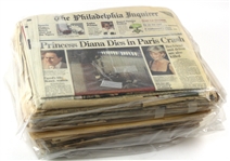 1940s-2000s Historic Events Newspaper Collection - Lot of 74 w/ WWII, NASA, Prominent Deaths, Sports, Music, Politics & More 