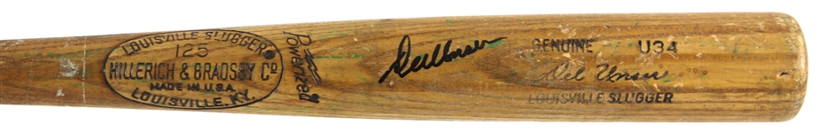 1977-79 Del Unser Expos/Phillies Signed H&B Louisville Slugger Professional Model Game Used Bat (MEARS LOA/JSA)