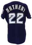 1994 Mike Matheny Milwaukee Brewers Signed Game Worn Alternate Jersey w/ MLB 125th Anniversary Patch (MEARS LOA/JSA)