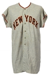 1955 Billy Gardner New York Giants Game Worn Road Jersey (MEARS LOA)