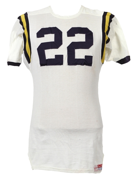 1966-69 circa Navy Midshipmen #22 Game Worn Road Jersey (MEARS LOA)
