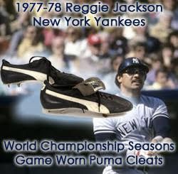 1977-78 Reggie Jackson New York Yankees Puma Game Worn Cleats (MEARS LOA) "Worn During Both World Championship Seasons"
