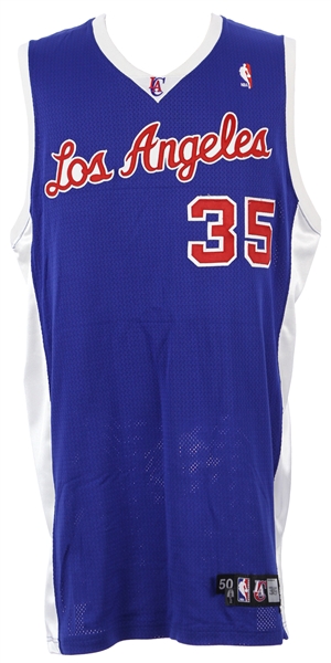 2007-08 Chris Kaman Los Angeles Clippers Signed Game Worn Road Jersey (MEARS LOA/JSA)
