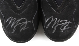 1993 Michael Jordan Chicago Bulls Nike Air Jordan 8 Signed Playoff/Finals Game Worn Shoes (From The 3-Peat Season/Last Style Worn Before His Retirement) MEARS LOA