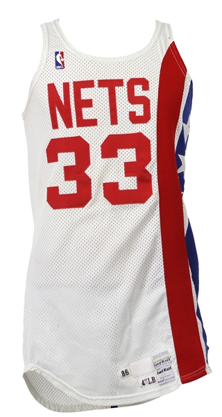 1986-87 Leon Wood New Jersey Nets Game Worn Home Jersey (MEARS LOA)