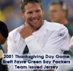 2001 (November 22) Brett Favre Green Bay Packers Thanksgiving Throwback Jersey (MEARS LOA)