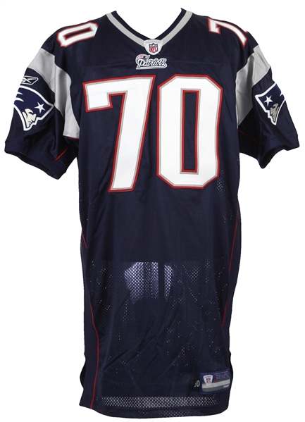 2008 Logan Mankins New England Patriots Signed Game Worn Home Jersey (MEARS LOA & PSA/DNA)