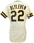 1980 Bert Blyleven Pittsburgh Pirates Signed Game Worn Home Jersey (MEARS LOA/JSA)