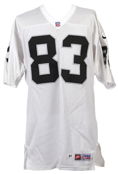1997 Rickey Dudley Oakland Raiders Game Worn Road Jersey (MEARS LOA)