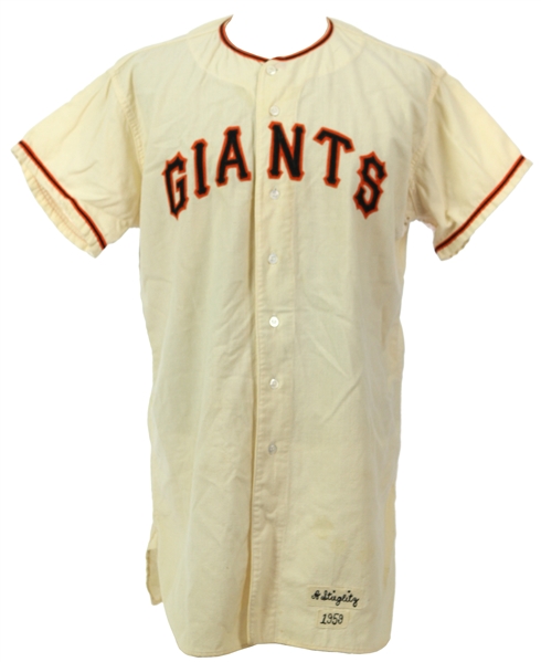 1959 Albert Stieglitz San Francisco Giants Home Spring Training Jersey w/ John Fitzgerald Pants  (MEARS LOA)