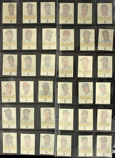 1969 Topps Decal Collection - Lot of 49 w/ Hank Aaron, Sandy Koufax, Mickey Mantle, Willie Mays & More