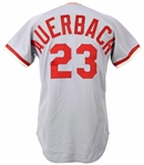 1980 Rick Auerbach Cincinnati Reds Game Worn Road Jersey (MEARS LOA)