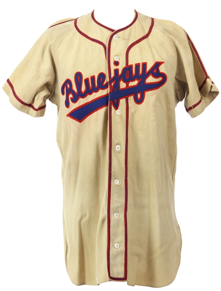 1948-55 Blue Jays Game Worn Baseball Jersey (MEARS LOA)