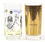 1957-82 Milwaukee Braves/Brewers Commemorative Drinking Glass Collection - Lot of 2 