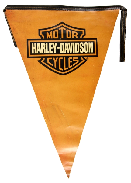 1980s circa Harley Davidson Mototcycles 18" Triangular Vinyl Flag 