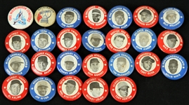 1969 MLBPA 3/4" Player Pinback Button Collection - Lot of 26 w/ Hank Aaron, Willie Mays, Frank Robinson, Don Drysdale & More