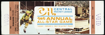 1982 (February 2) 1st Annual Central Hockey League All Star Game Ticket