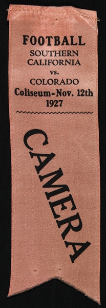 1927 (November 12) USC Trojans Colorado Buffaloes Football Camera Ribbon 