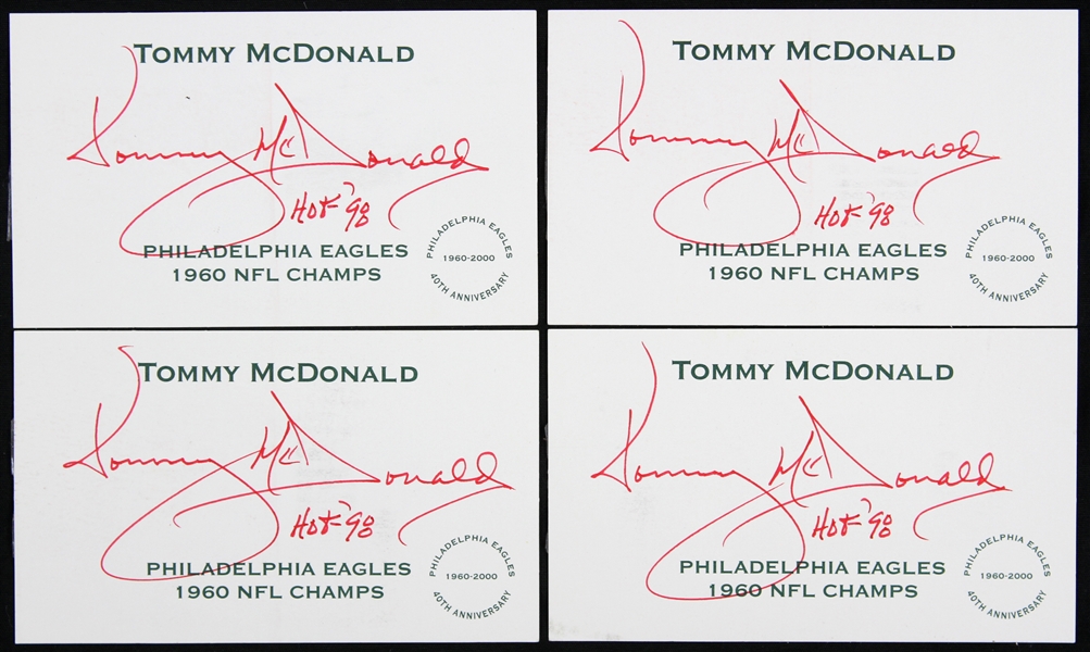2000 Tommy McDonald Philadelphia Eagles Signed 1960 NFL Champions 40th Anniversary Notecards (JSA)