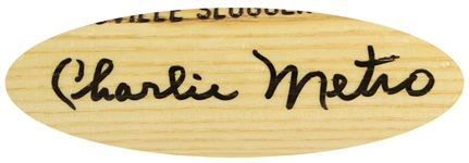 1970's Charlie Metro Signed H&B Louisville Slugger Bat (JSA)