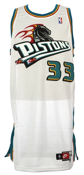 1999-2000 Grant Hill Detroit Pistons Game Worn Home Jersey (MEARS LOA)