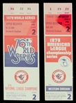 1979 Baltimore Orioles ALCS Game 2 & World Series Game 2 Ticket Stubs - Lot of 2
