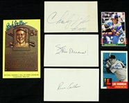 1960s-80s Baseball Signed Cut/Card Collection - Lot of 6 w/ Stan Musial, Richie Ashburn, Lou Boudreau, Bob Feller & More (JSA)