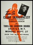1943 Clark Shaughnessy University of Pittsburgh Football Coach 17" x 23" Radio Poster