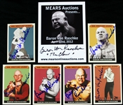 2012 Baron Von Raschke AWA Wrestling Legend Signed Trading Cards & Flyer - Lot of 7 (JSA)