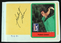 1981 Bart Starr Green Bay Packers & Hubert Green PGA Golfer Signed Cuts - Lot of 2 (JSA)