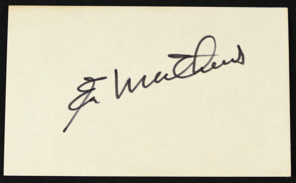 1950s Eddie Mathews Milwaukee Braves Signed 3" x 5" Index Card (JSA)